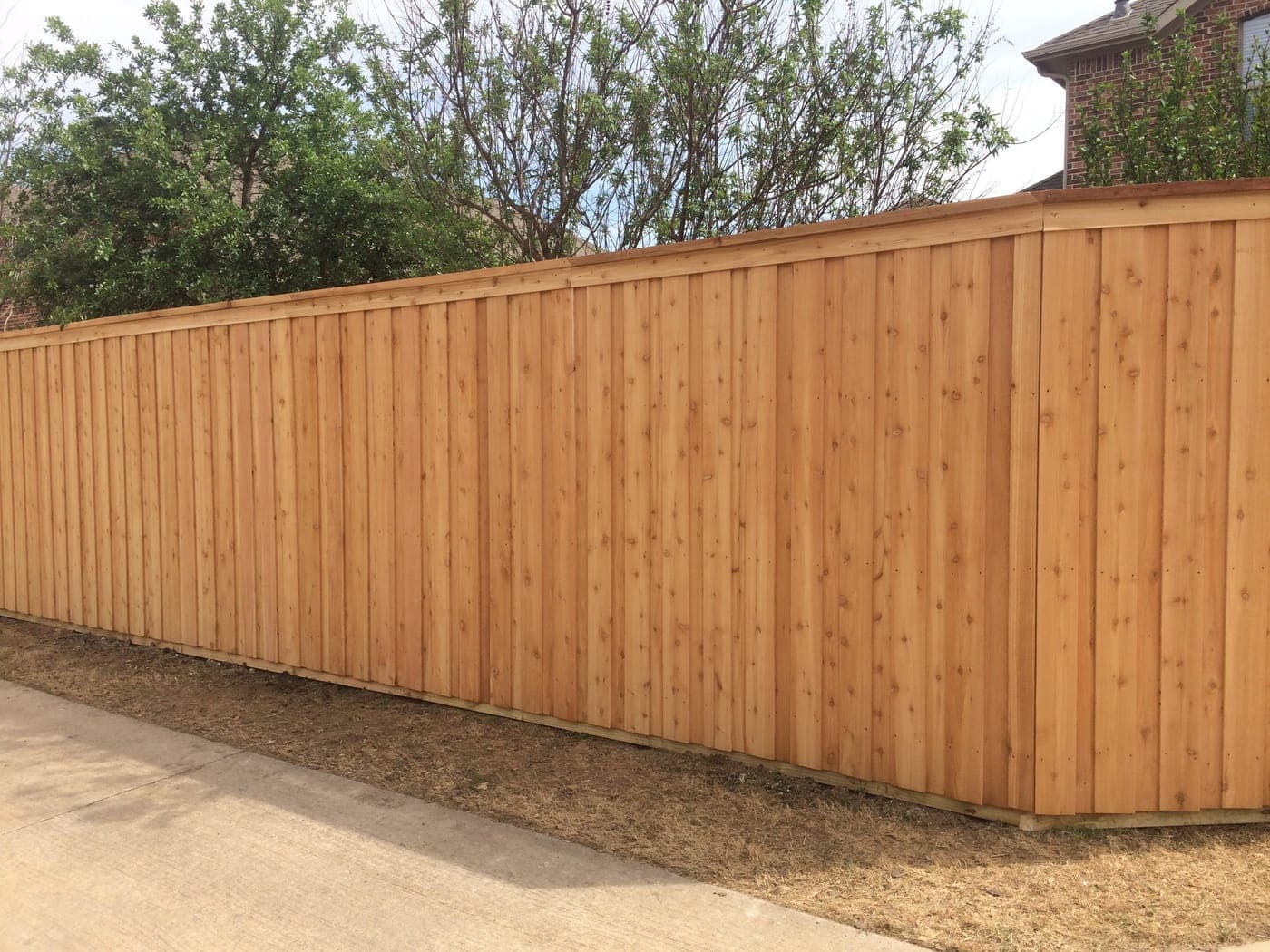 Cedar fence in Frisco, TX — 8-foot privacy with kick board