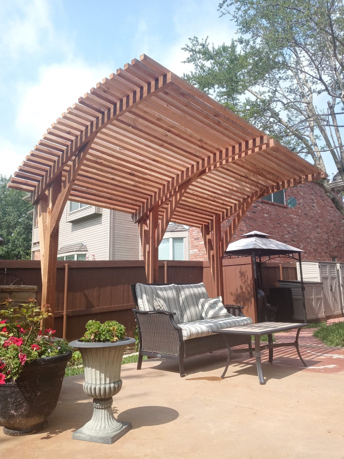 Fiberglass patio cover in McKinney, TX — semi-transparent panels